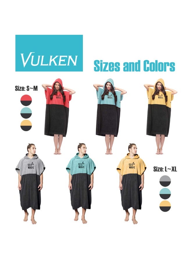 Vulken Extra Large Teal Blue Thick Hooded Beach Towel Changing Robe Surf Poncho Men for Easy Change in Public Quick Dry Microfiber Towelling for The Beach Pool Lake Water Park LXL - Image 5