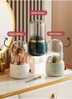 Draxon Makeup Organizer 360 Rotating Brush Holder and Jewelry Organiser with Lid and Brush Cover – Cosmetic Anti Bacteria Dustproof Waterproof Acrylic Make up Storage box Display With 7 Layers Large Capacity  - Image 3