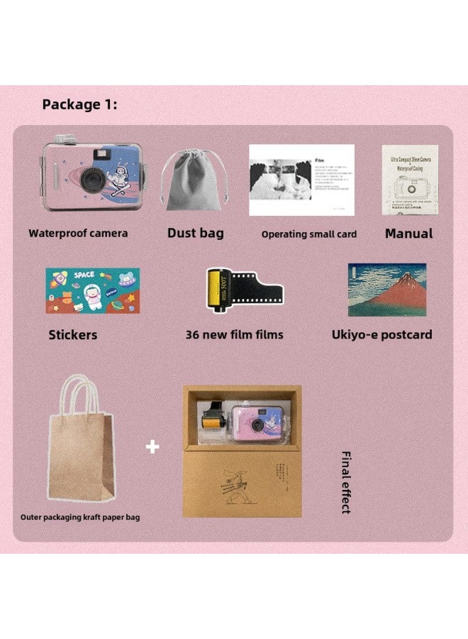 Birthday Gift Girl's Non-Pariot Camera Film Fool Retro Film Children's Entry-Level Tanabata Valentine's Day-Color:Film--star Ring Journey_limited Edition-package 1 Gift Box (with 12 Movie Film)  - Image 3