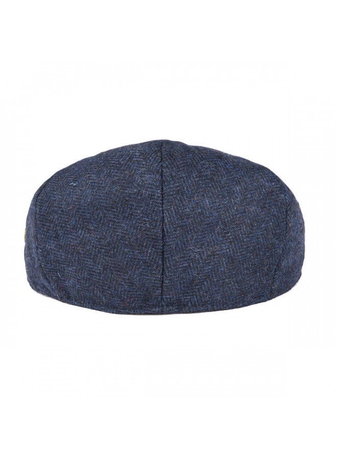 VOBOOM VOBOOM Men's Herringbone Flat Ivy Newsboy Hat Wool Blend Gatsby Cabbie Cap (Navy, 7 1/8) - Image 3