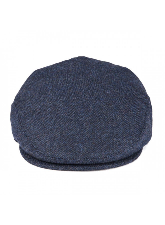 VOBOOM VOBOOM Men's Herringbone Flat Ivy Newsboy Hat Wool Blend Gatsby Cabbie Cap (Navy, 7 1/8) - Image 2