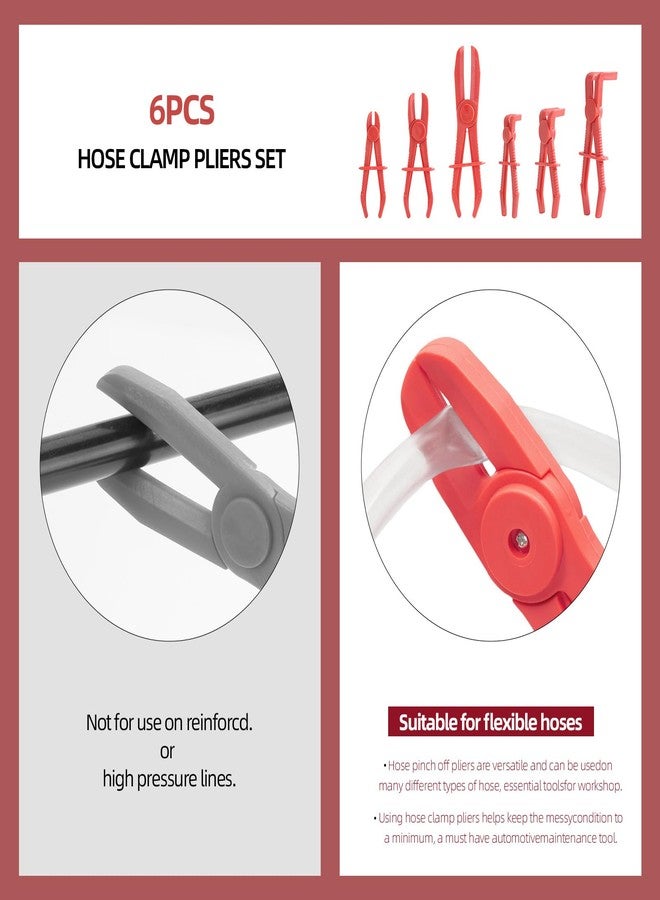 LoveBB 6 Pack Hose Pinch off Pliers Set, Straight & 90 Angled Hose Clamp Pliers Pinch for Flexible Hoses, Fuel, Radiator & Brake Lines - Image 5