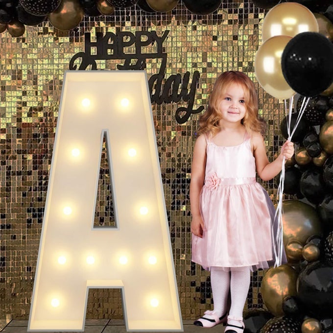 4FT Marquee Light Up Letters A Big Marquee Letter for Birthday Graduation Baby Shower Birthday Engagement Wedding Marry Me Party Decor 4FT A