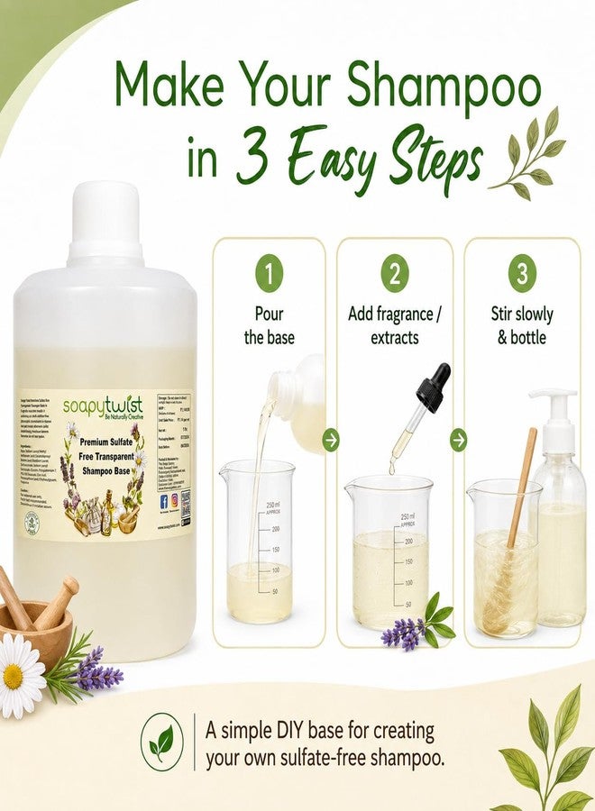 Soapy Twist Sulfate Free Transparent Shampoo Base (750g) | SLS, SLES & Paraben Free DIY Shampoo Base | Herbal Shampoo Base - Image 3