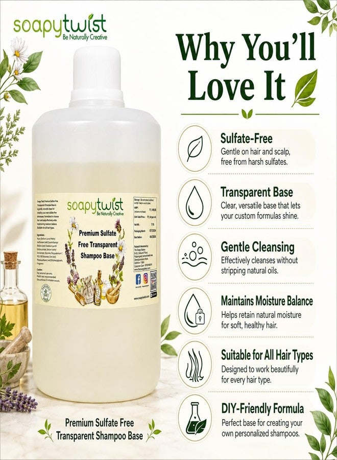 Soapy Twist Sulfate Free Transparent Shampoo Base (750g) | SLS, SLES & Paraben Free DIY Shampoo Base | Herbal Shampoo Base - Image 2