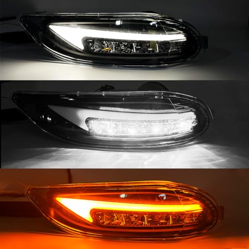 BOXLIGHT LED&DRL Fog Lights Compatible with 2002 2003 2004 Toyota Camry, 2005 2006 2007 2008 Toyota Corolla, 2002 2003 Toyota Solara, A Pair Of Front Fog Lamps With Turn Signal And Switch & Wiring Kit - Image 2