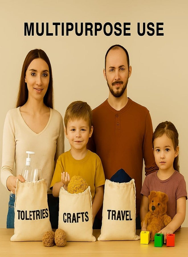 WUD 4 Pcs. Cotton bags for Storing Travel accessories, Toiletries, Handicarfts, Toys etc, size 16x 11.5 inches. - Image 2