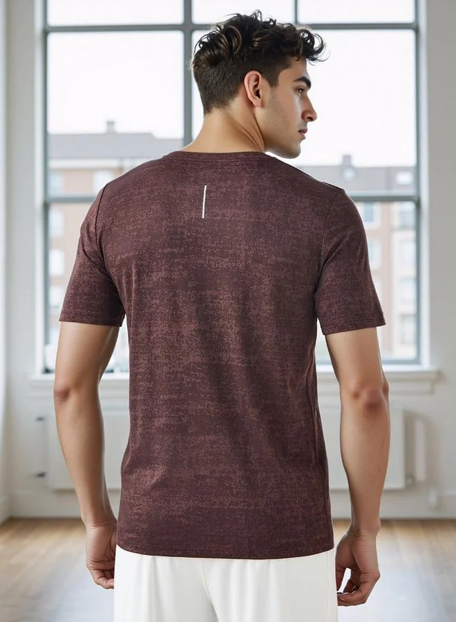 ADOT by Splash Jacquard Crew Neck T-shirt