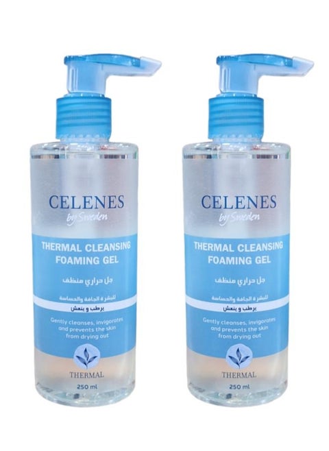 2Pcs Celenes by Sweden Thermal Cleansing Foaming Gel For Dry And Sensitive 250Ml