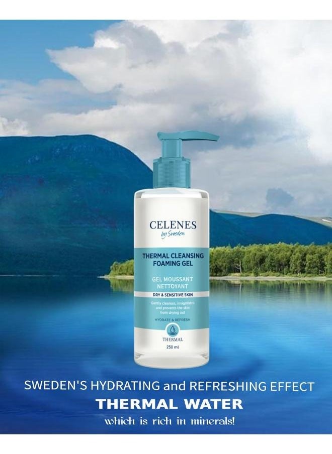 2Pcs Celenes by Sweden Thermal Cleansing Foaming Gel For Dry And Sensitive 250Ml