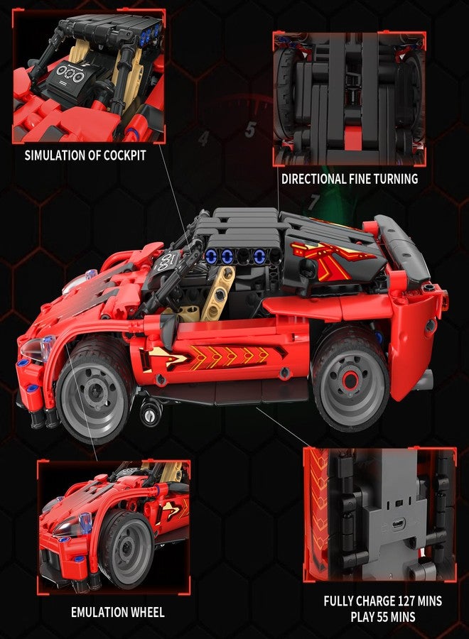 HSANHE Remote Control Racing Car Building Kit, Compatible with Lego STEM Toys for Kids 2 in 1 Model Car Kit 425 PCS, Gifts Toys for Age 6-12 Years Old Kids Boys - Image 3