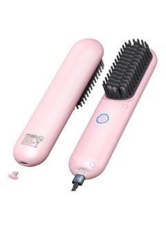 TYMO TYMO Porta Cordless Hair Straightener Brush, Pink Color  - Image 1