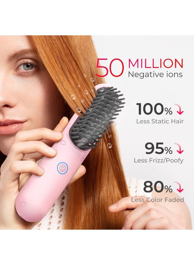 TYMO TYMO Porta Cordless Hair Straightener Brush, Pink Color  - Image 3