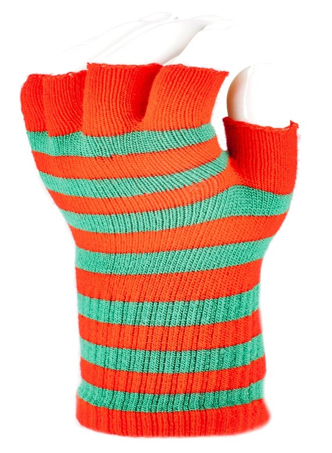 Funny Guy Mugs Warm Stretchy Knit Fingerless Gloves for Women and Men, Christmas Colors (Red/Green Striped), One Size Fits Most - Image 5
