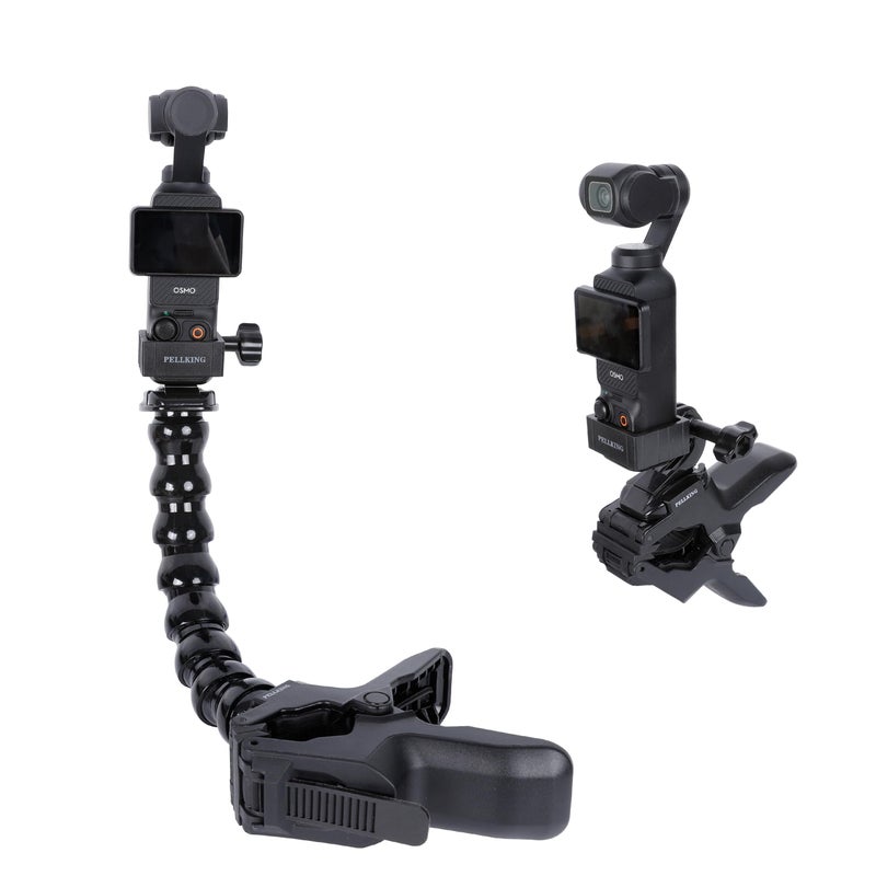PellKing Gooseneck Jaws Flex Clamp Mount for DJI Osmo Pocket 3 & GoPro 13 12 11 10 9 8 7 6 5 Insta360 X4 X3 X2 X DJI Osmo Action 5 Pro 4 3 2 Cameras - Image 1