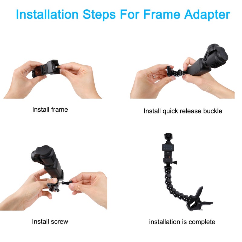 PellKing Gooseneck Jaws Flex Clamp Mount for DJI Osmo Pocket 3 & GoPro 13 12 11 10 9 8 7 6 5 Insta360 X4 X3 X2 X DJI Osmo Action 5 Pro 4 3 2 Cameras - Image 5