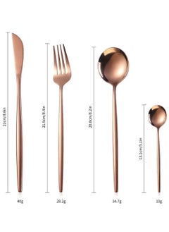 24 Pcs Stainless Steel Sleek Rose Gold Plated Kitchen High Quality Cutlery Tableware Set Fork Spoon Knife in Velvet Gift Kraft Box - pzsku/ZC5E7A5420571197CFE21Z/45/_/1685358975/1113cd6d-e03d-4bf5-9276-0e32931bbc6b