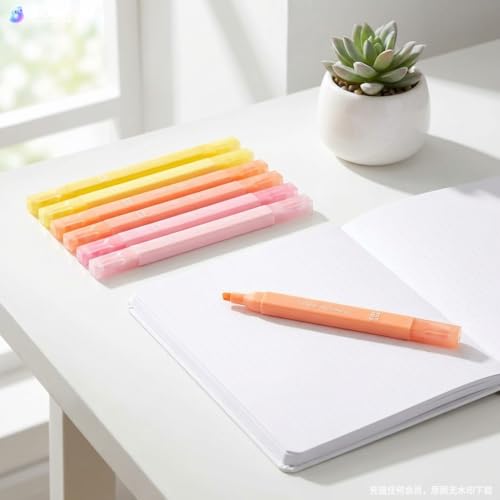 konket 6Pcs Aesthetic Cute Highlighters with Soft Chisel Tip, Double Ended Highlighter, Quick Dry Assorted Colors Highlighters Markers for School Supplies and Office Journaling - Image 3
