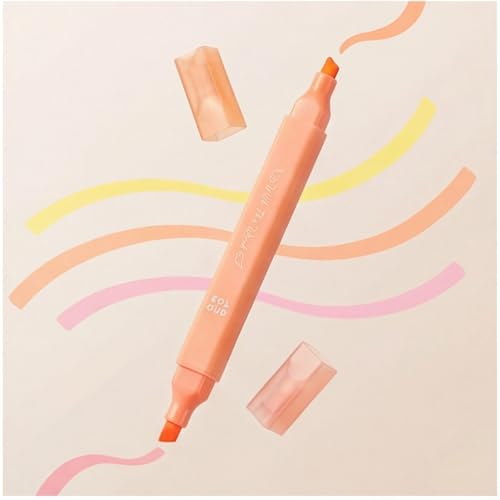 konket 6Pcs Aesthetic Cute Highlighters with Soft Chisel Tip, Double Ended Highlighter, Quick Dry Assorted Colors Highlighters Markers for School Supplies and Office Journaling - Image 4