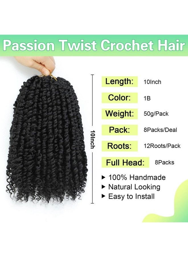 AMELI - Passion Twist Hair 10 Inch Passion Twist Hair 8 Packs Soft Pretwisted Short Passion Twist Crochet Hair For Black Women Soft Passion Twist Curly Crochet Hair - Image 1