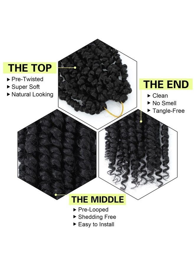 AMELI - Passion Twist Hair 10 Inch Passion Twist Hair 8 Packs Soft Pretwisted Short Passion Twist Crochet Hair For Black Women Soft Passion Twist Curly Crochet Hair - Image 1
