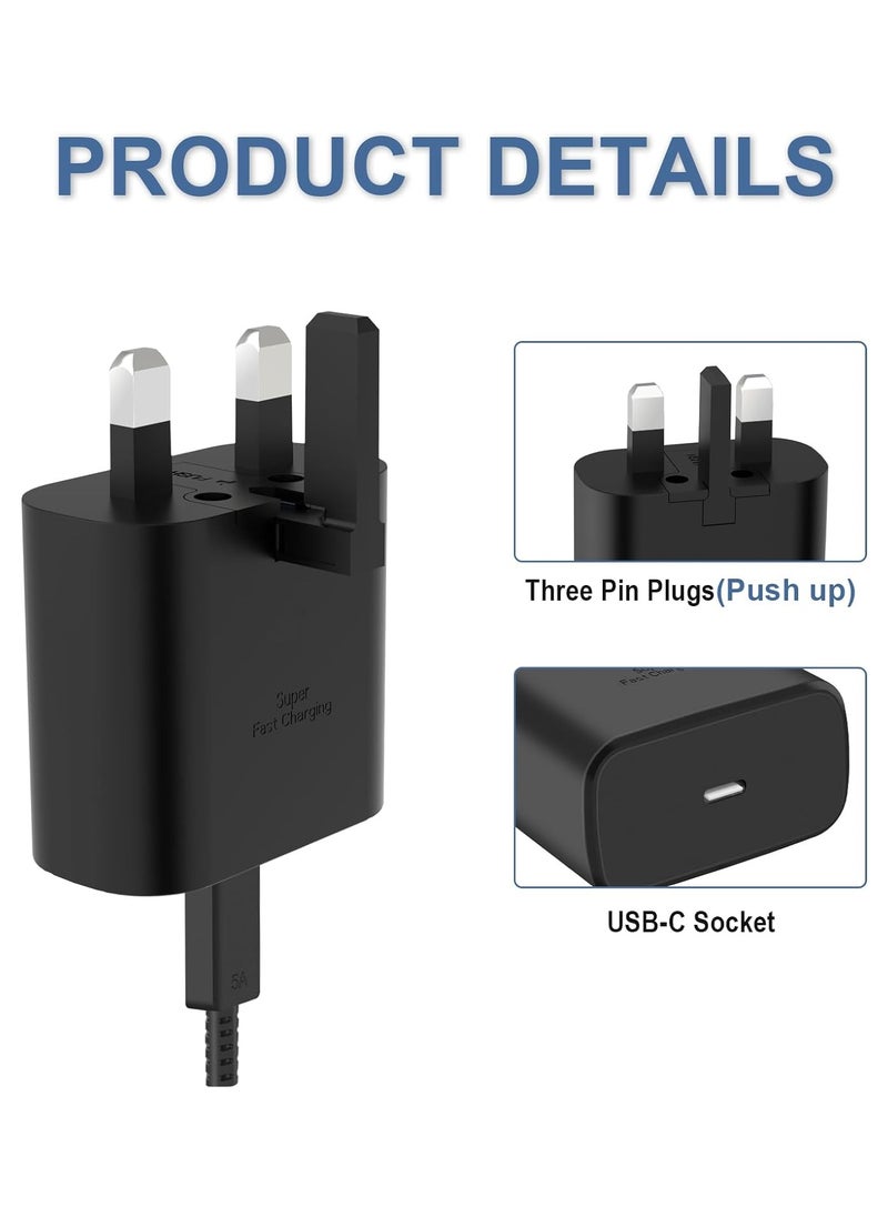 شاحن شحن USB C فائق السرعة بقدرة 45 وات - متوافق مع S24 S23 S22 S21 S20 Ultra، S24+ S23+ S22+ S21+، A53، A15، A 55، A54 - محول طاقة من النوع C، - pzsku/ZC5E7AAA086E36FD52502Z/45/_/1716385301/9ddc0d34-c814-4399-87fe-046c9c1591e1