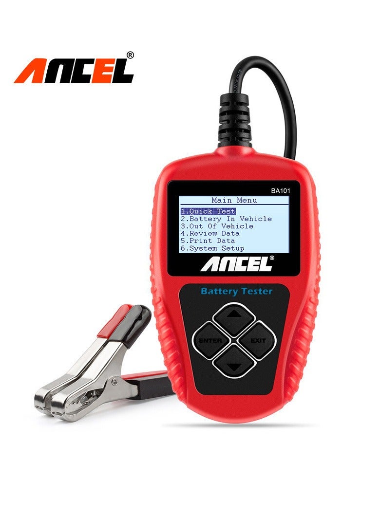 أنسيل م tester قياس بطارية السيارة BA101 12V أداة تشخيص للبطاريات والمولدات الرقمية، سعة حمل 100-2000 CCA، تحليل الشحن والدوران للدراجات النارية، والشاحنات، والزوارق، ومركبات RV، والبحرية والمزيد. - Image 2