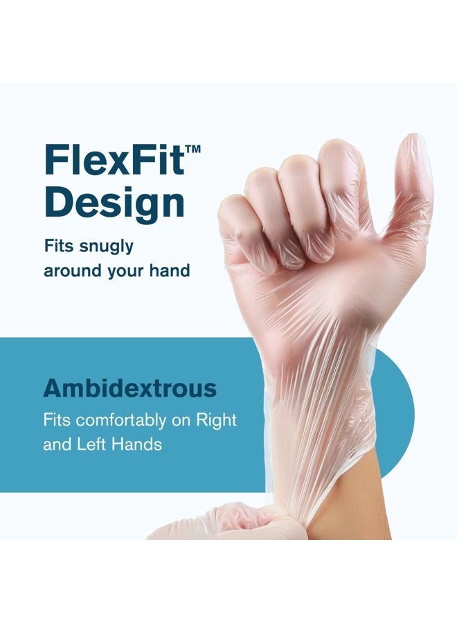 RIDEX Disposable Gloves Latex-Free Clear Vinyl Gloves [100-Count] Thick Powder-Free All-Purpose Gloves, Dispenser Box Gloves 100 Pieces - Size Large Glove by Ridex Medical - Image 2