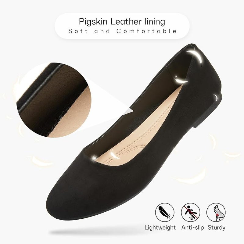 Shupua Flats for Women Round Toe Black Ballet Flats Dressy Work Shoes | Comfortable Womens Ballerina Dress Shoes, Slip On Casual Office Loafers, Comfort, Business, Wedding, Formal, Low Heel, Ladies - Image 5
