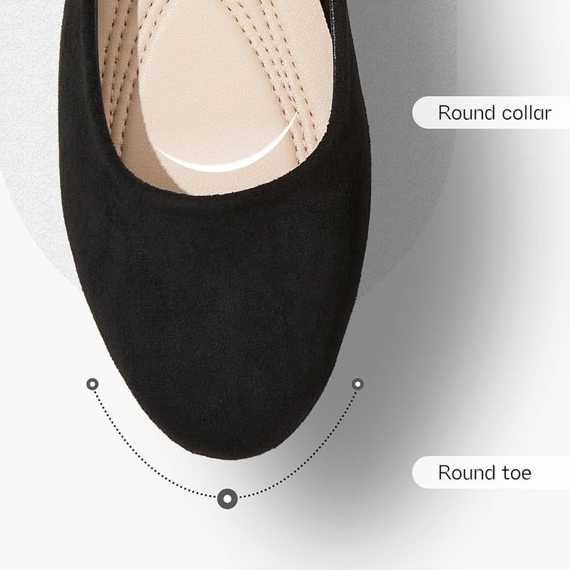 Shupua Flats for Women Round Toe Black Ballet Flats Dressy Work Shoes | Comfortable Womens Ballerina Dress Shoes, Slip On Casual Office Loafers, Comfort, Business, Wedding, Formal, Low Heel, Ladies - Image 3