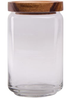 BILLI Glass Canister With Stackable Wooden Lid (Medium) 753Ml  - Image 2