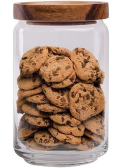 BILLI Glass Canister With Stackable Wooden Lid (Medium) 753Ml  - Image 1