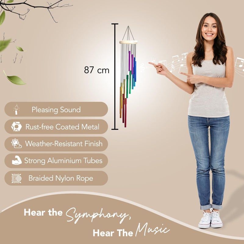 Ekhasa Nostrae by Positive Energy Aluminium Wind Chimes for Home, Balcony, Outdoor, Garden Decor | Bells for Vastu, Feng Shui, Serene Music Sound & Positive Vibes | Deep Tone Windchime for Gift - Image 3