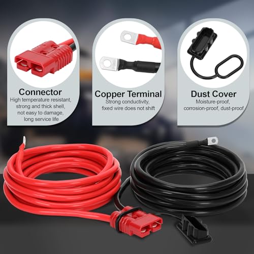 Anrain 24 FT Quick Disconnect Winch Power Cable, 2 Gauge 2 AWG Copper Wiring, Heavy Duty Quick Disconnect Cables with Quick Connect Plugs, for a Wide Range of Winching Applications - Image 4