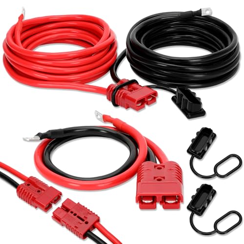 Anrain 24 FT Quick Disconnect Winch Power Cable, 2 Gauge 2 AWG Copper Wiring, Heavy Duty Quick Disconnect Cables with Quick Connect Plugs, for a Wide Range of Winching Applications - Image 1