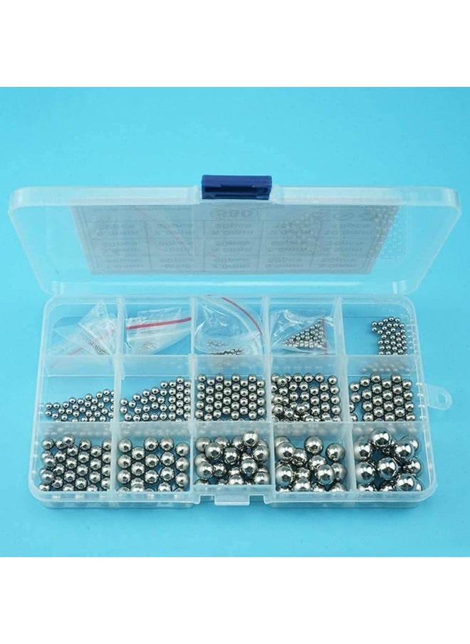 Generic Hardware Tool Bearing Balls Set, 580 Pcs 1-10mm Metric Stainless Steel Precision Ball Assortment Kit, Metal Balls Mini Ball Bearing Assortment Kit, for Paint Mixer Agitator Skateboard Bearings  - Image 4
