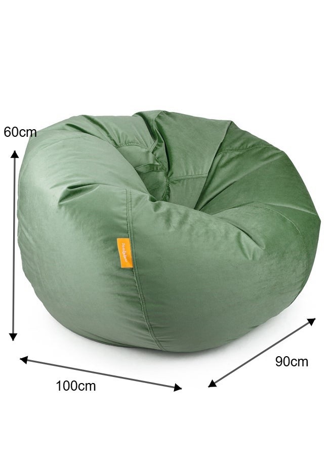 Jumbble Suede Bean Bag with Filling | Ultimate Indoor Lounging Chair for All Ages | Velvet Soft Fabric | Filled with Polystyrene Beads(XL, Army Green)60 X 90 X100cm - Image 4