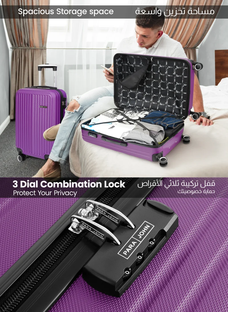 بارا جون مجموعة حقائب سفر بوبجلايد من قطعتين | خفيفة الوزن صغيرة  كجم وكبيرة  كجم  بعجلات دوارة صلبة - بنفسجي