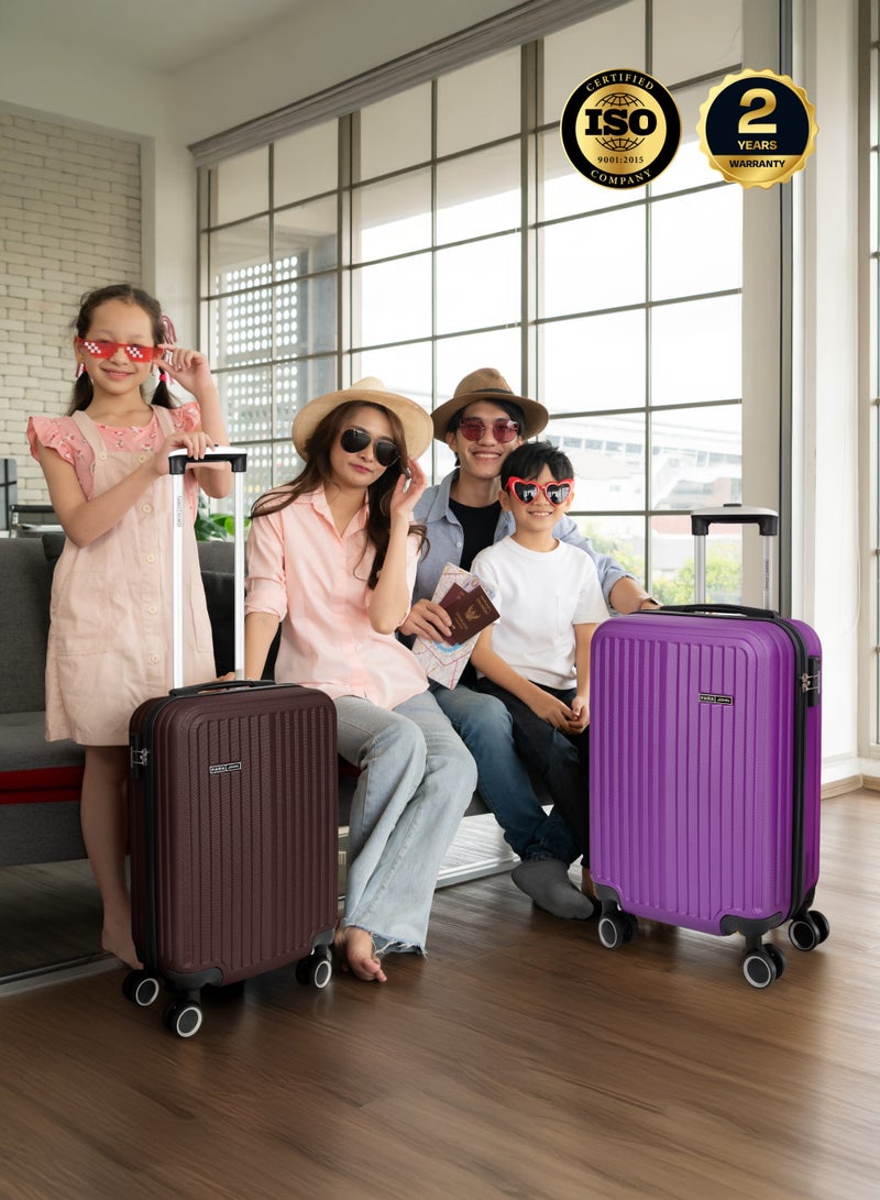 بارا جون مجموعة حقائب سفر بوبجلايد من قطعتين | خفيفة الوزن صغيرة  كجم وكبيرة  كجم  بعجلات دوارة صلبة - بنفسجي - Image 3