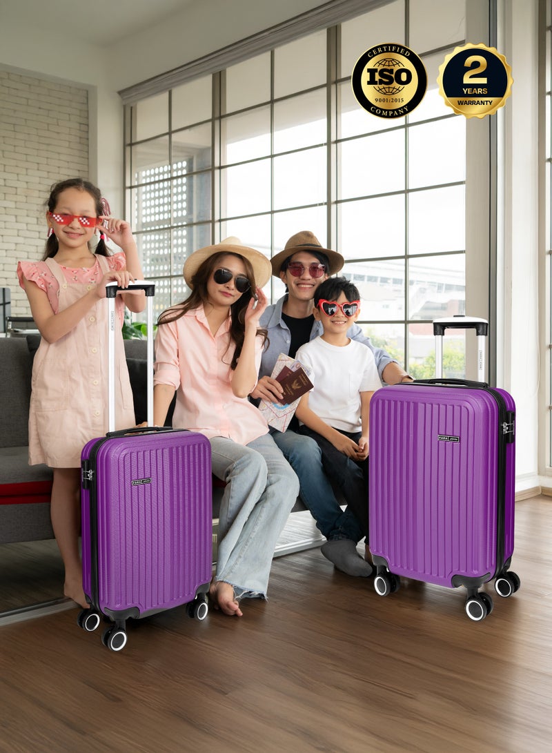 بارا جون مجموعة حقائب سفر بوبجلايد من قطعتين | خفيفة الوزن صغيرة  كجم وكبيرة  كجم  بعجلات دوارة صلبة - بنفسجي - Image 5