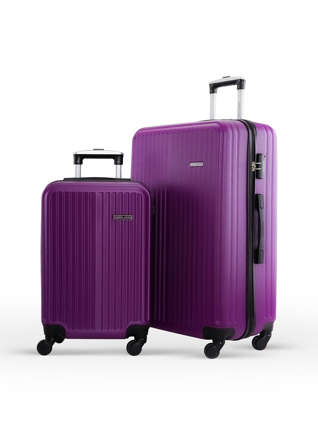 Alpha ABS Hardside Spinner Luggage Trolley Set Purple 20/28 Inch 