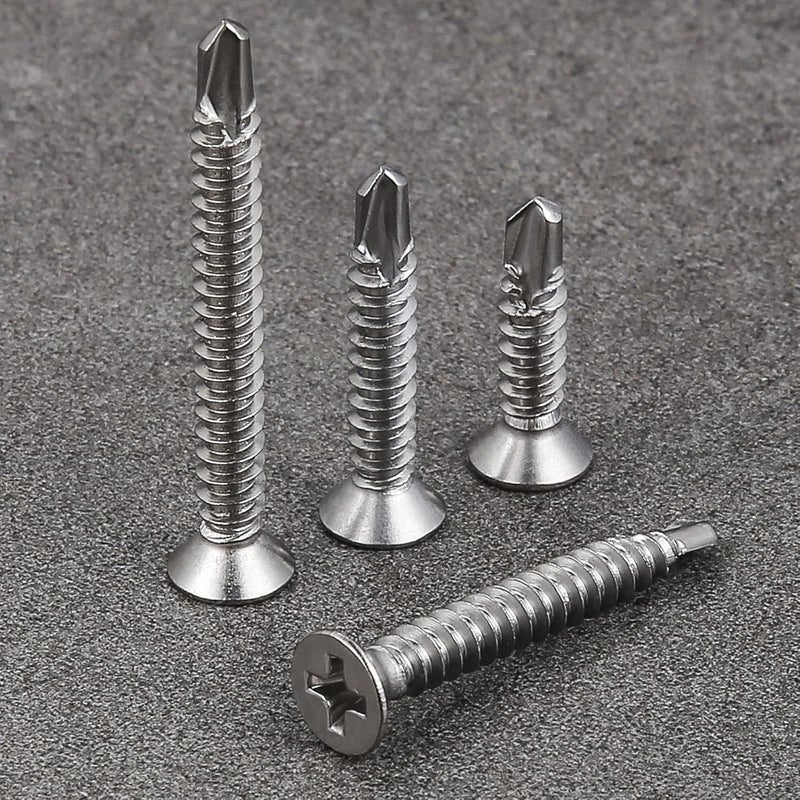 Wensilon Store （250pcs）#8×1-1/4”for Sheet Metal Self-Tapping Screws 410 Stainless Steel Flat Head High-Strength Quick self-Drilling Screws - Image 4