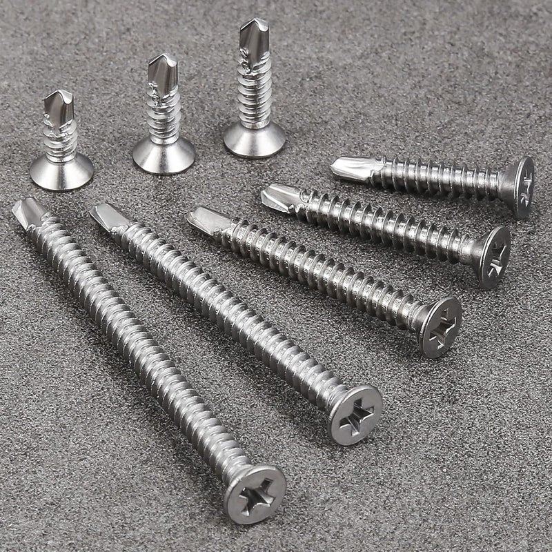 Wensilon Store （250pcs）#8×1-1/4”for Sheet Metal Self-Tapping Screws 410 Stainless Steel Flat Head High-Strength Quick self-Drilling Screws - Image 5