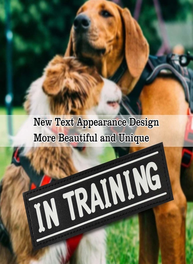JIABEIUS 4Pcs Dog Patches for Harness, DO NOT PET Harness Patches with Hook Backing, in Training Dog Patch, Reflective Removable Tags, Creative Cartoon Font - Image 3