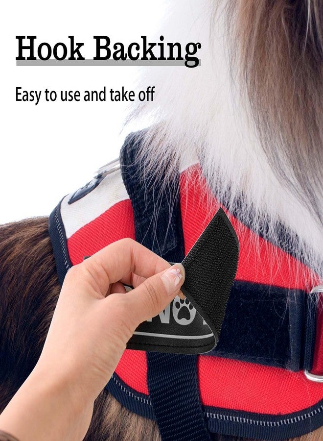 JIABEIUS 4Pcs Dog Patches for Harness, DO NOT PET Harness Patches with Hook Backing, in Training Dog Patch, Reflective Removable Tags, Creative Cartoon Font - Image 5