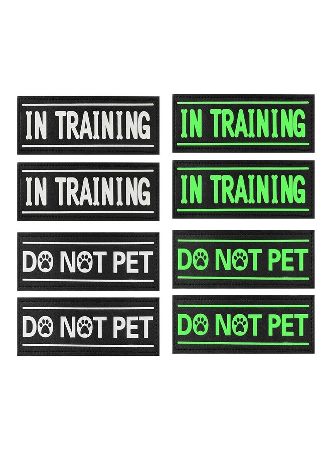 JIABEIUS 4Pcs Dog Patches for Harness, DO NOT PET Harness Patches with Hook Backing, in Training Dog Patch, Reflective Removable Tags, Creative Cartoon Font - Image 1