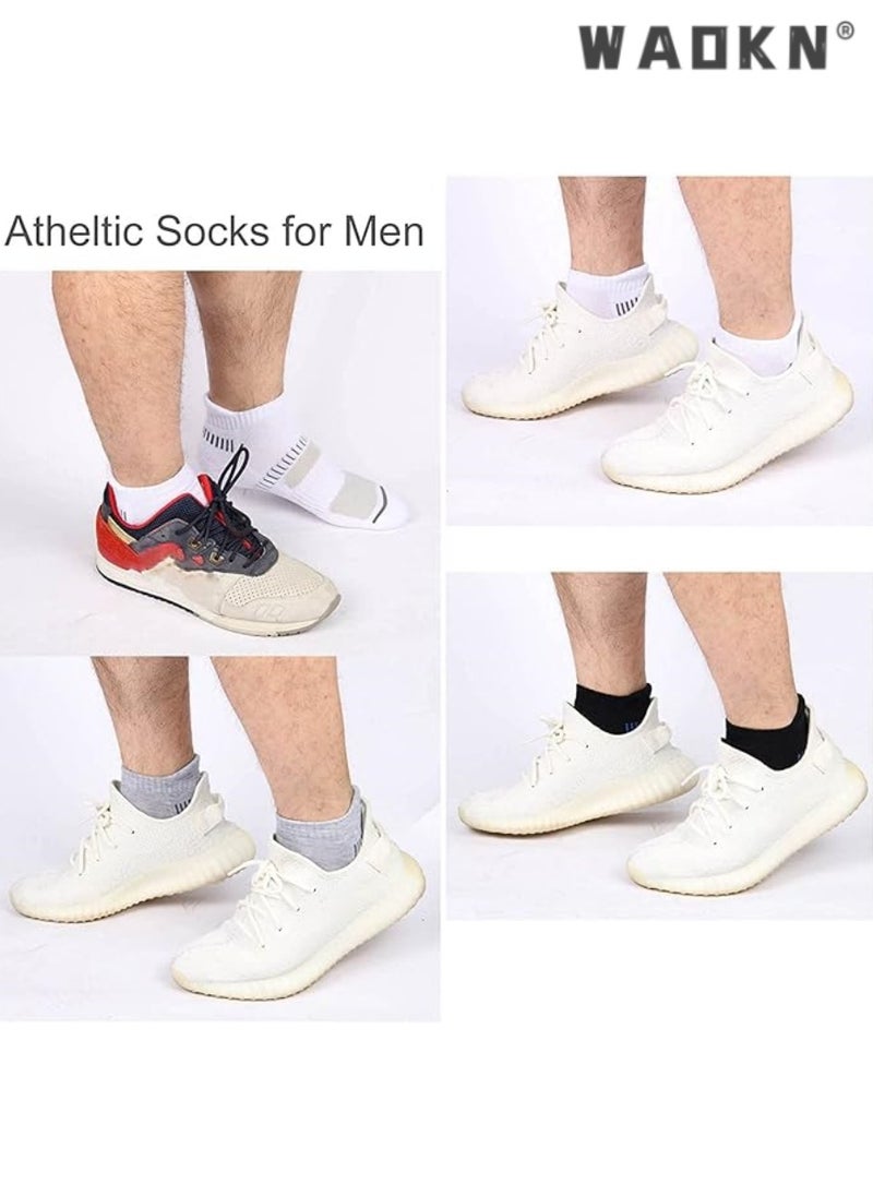 WAOKN - Men's Sports Comfortable Low-Cut Breathable Cushioned Socks, 6-Pair Pack in White, Specifically Designed Low-Tab Socks for Sports Enthusiasts - Image 1