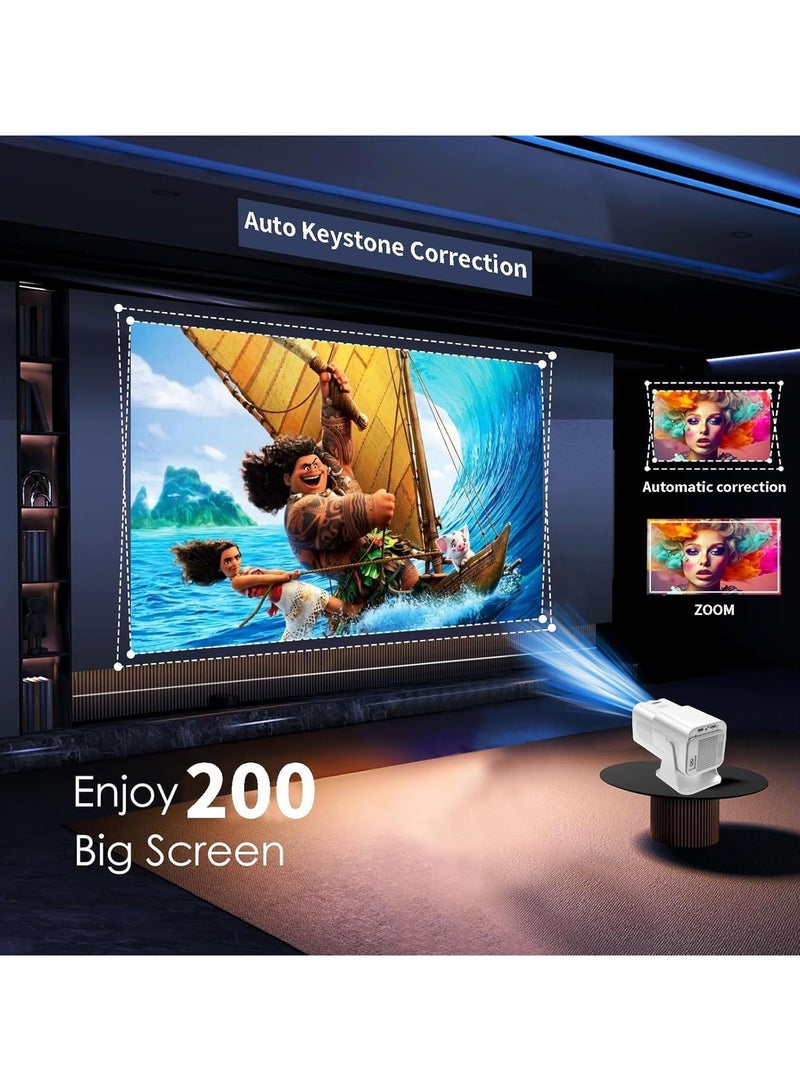 PRIMO Plus PR644 Portable Projector – 1920×1080 Full HD, Android OS, WiFi Connectivity, 4K Support, Built-in Speakers, HDMI/USB/AUX, Ideal for Home Cinema & Entertainment - Image 4