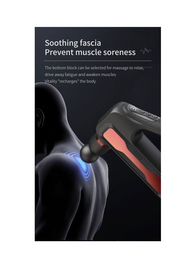 Toshionics 32 Modes Rechargeable Adjustable Professional Triangle Deep Tissue Fascia Gun Massager With 8 Massage Heads With Lcd Screen - Image 5