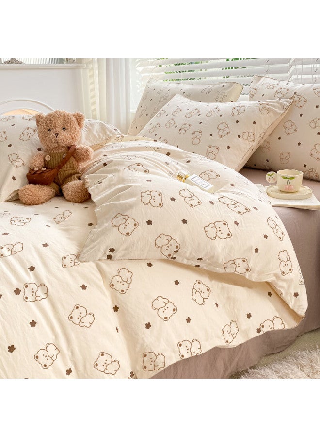 Jajalin Disposable Four-piece Travel Hotel Bedding Set With Sheets, Duvet Cover, Pillowcases, Thickened Bedding For Tourism, Double Bed Set - Image 1